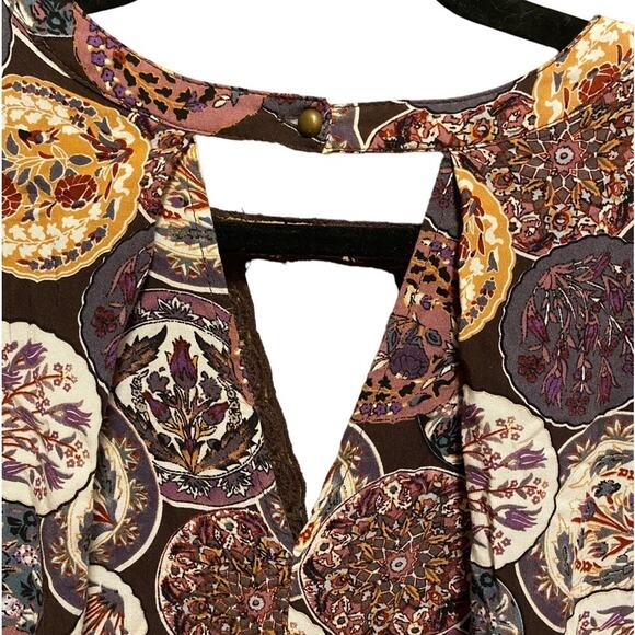 Umgee Bohemian Dress Women's Size M Embroidery Colorful Mini 3/4 Sleeves Crochet - Picture 8 of 12